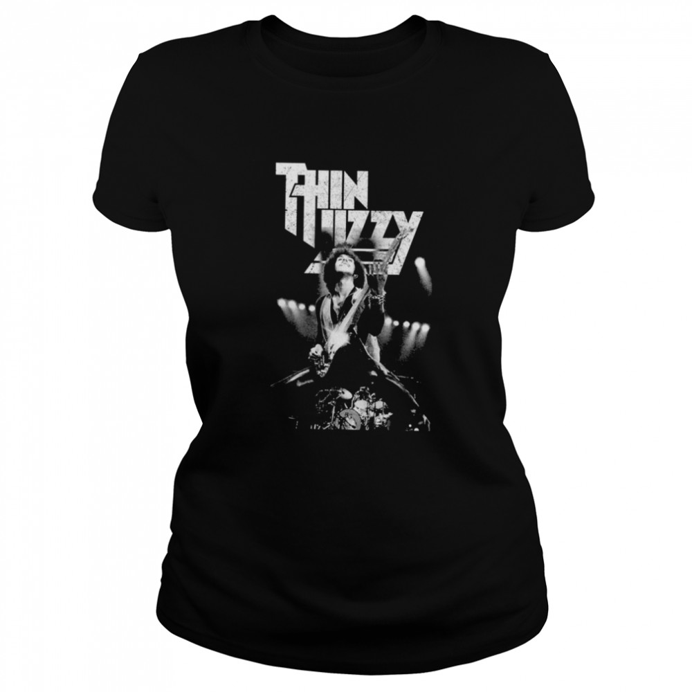 Cibolow Goodl Black And White Art Thin Lizzy Shirt Classic Women'S T-Shirt