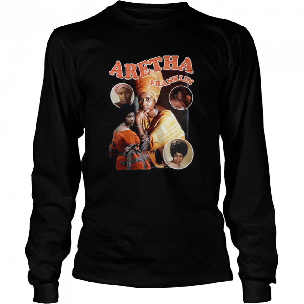 Custom Aretha Franklin Portrait Shirt Long Sleeved T Shirt