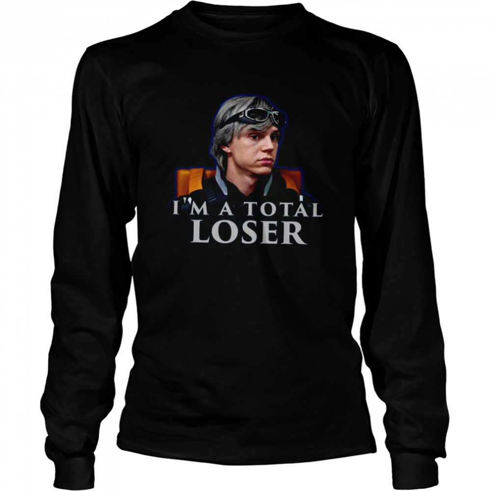 Evan Peters Im A Total Loser Quote Cut Out Shirt Long Sleeved T Shirt