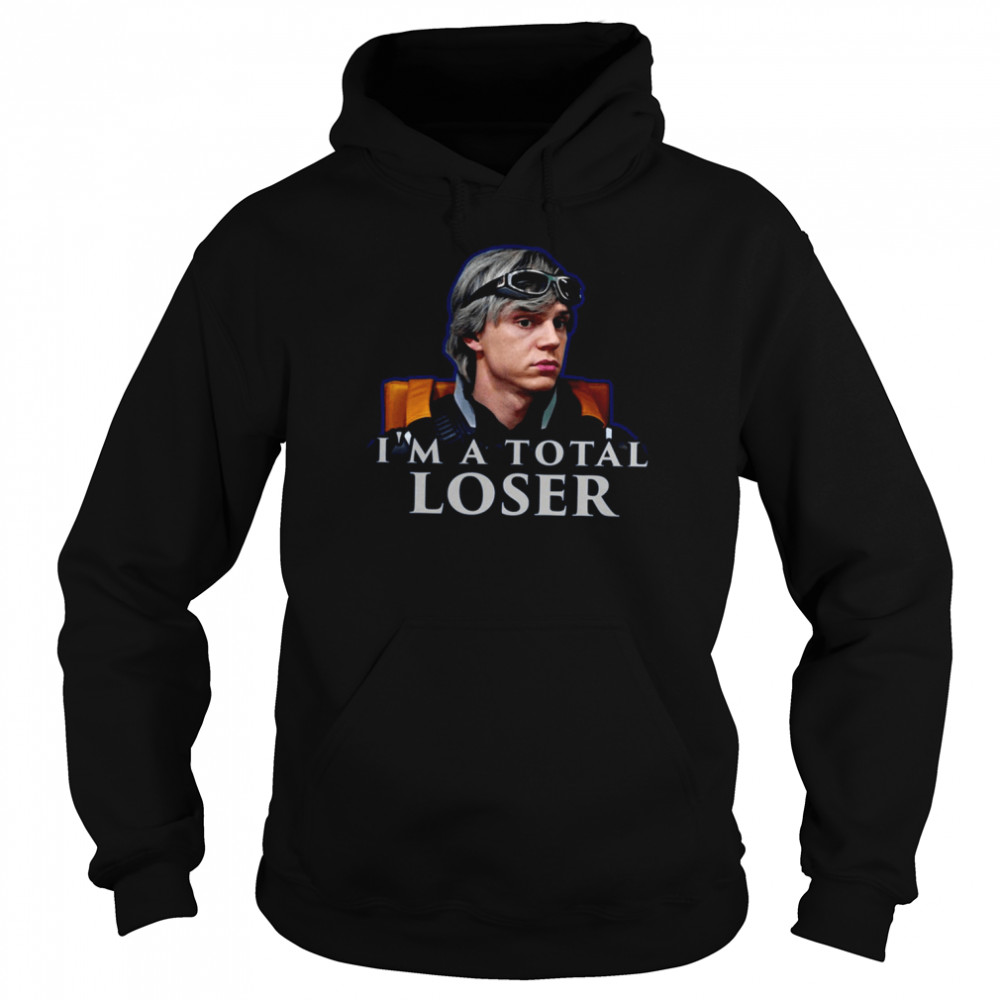 Evan Peters Im A Total Loser Quote Cut Out Shirt Unisex Hoodie