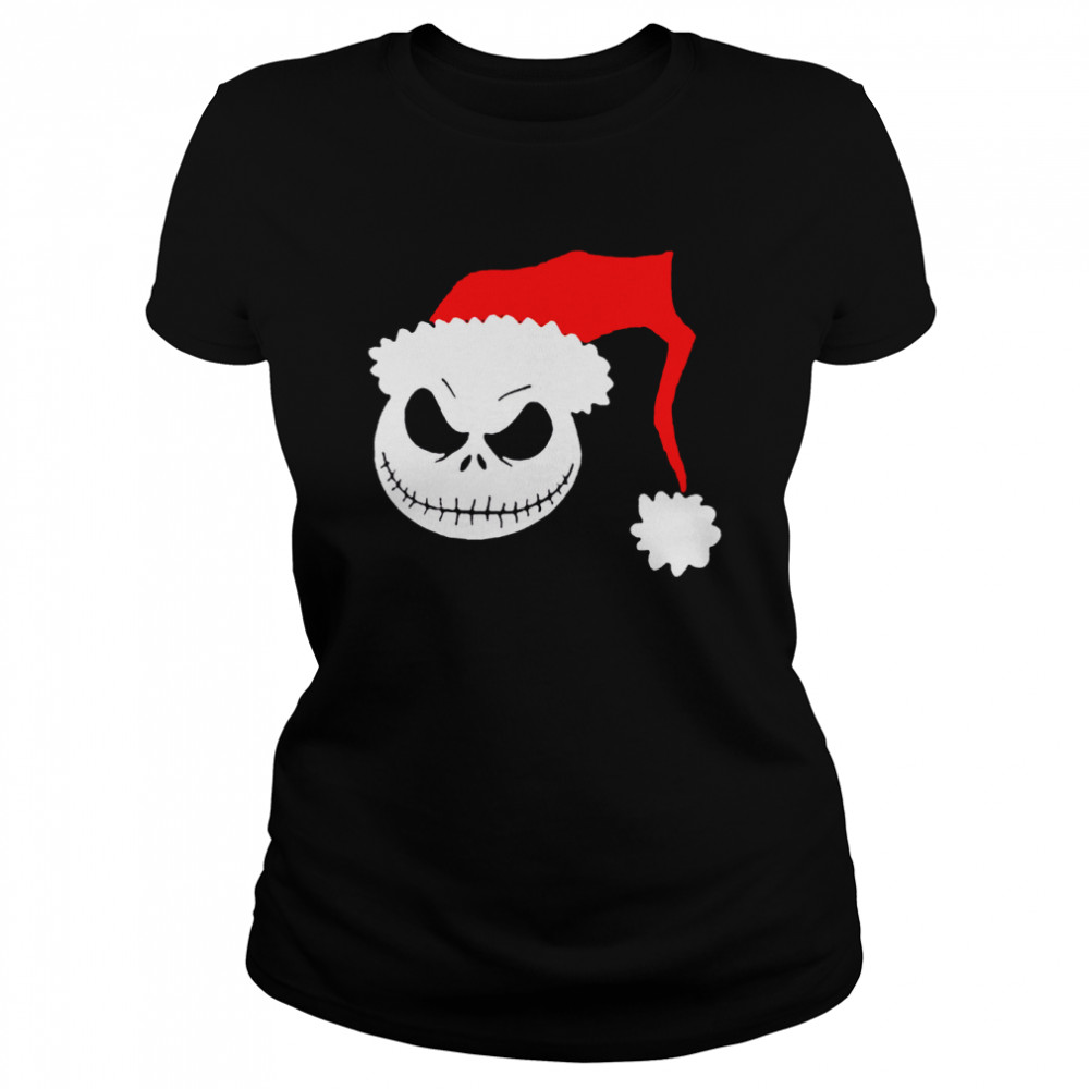 Hat Horror Skull Jack Skellington The Nightmare Before Christmas Santa Shirt Classic Womens T Shirt