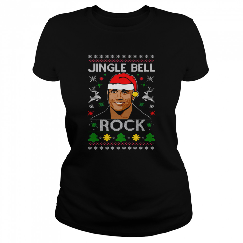 Jingle Bell Rock The Rock Funny Dwayne Johnson Shirt Classic Womens T Shirt