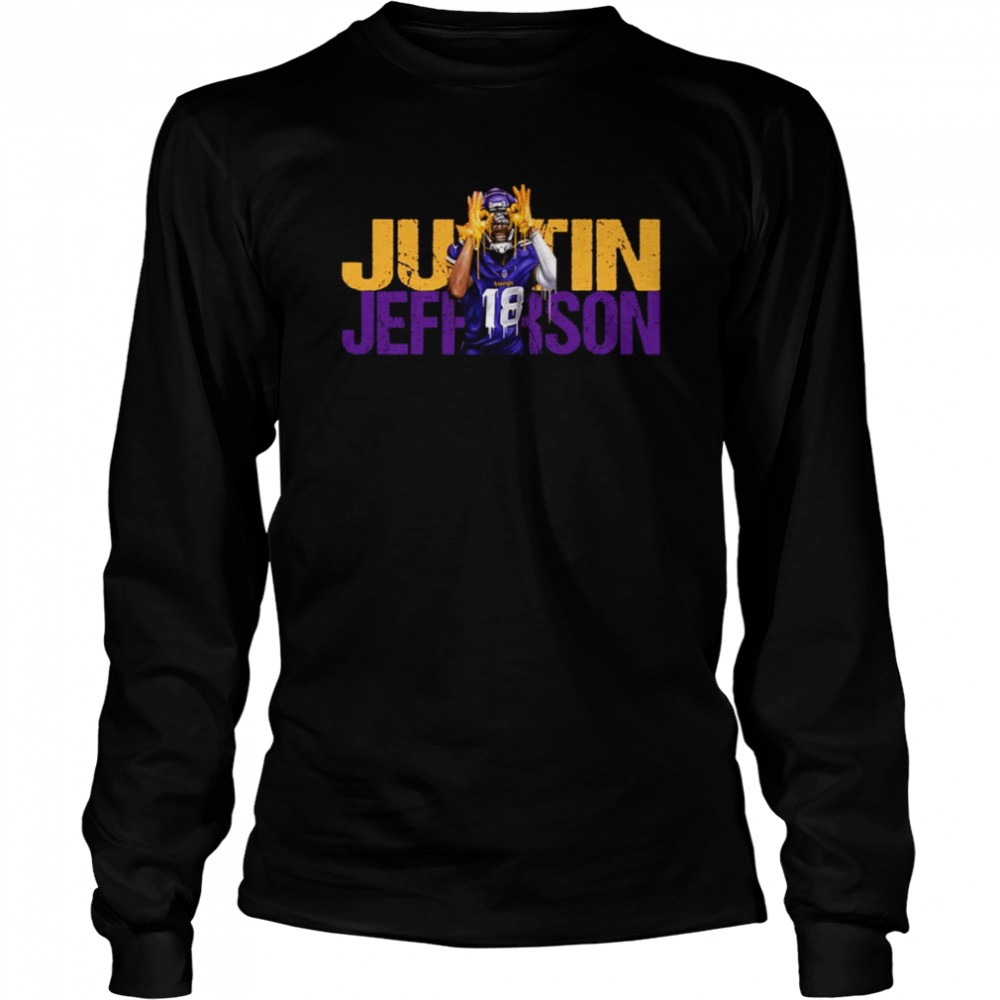 Justin Jefferson The Griddy Blue Grlddy Minnesota Vikings Shirt Long Sleeved T-Shirt
