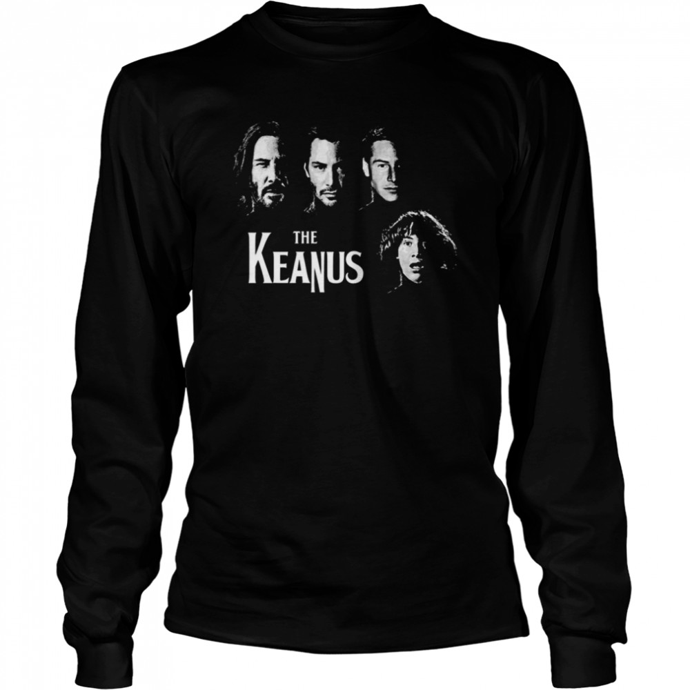 Keanu Reeves And Beatles Mashup Shirt Long Sleeved T Shirt