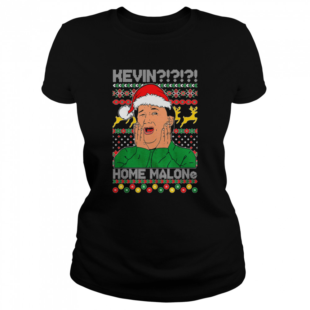 Kevin Home Malone Funny Office Show Inspired The Santa Party Shirt Classic Womens T Shirt