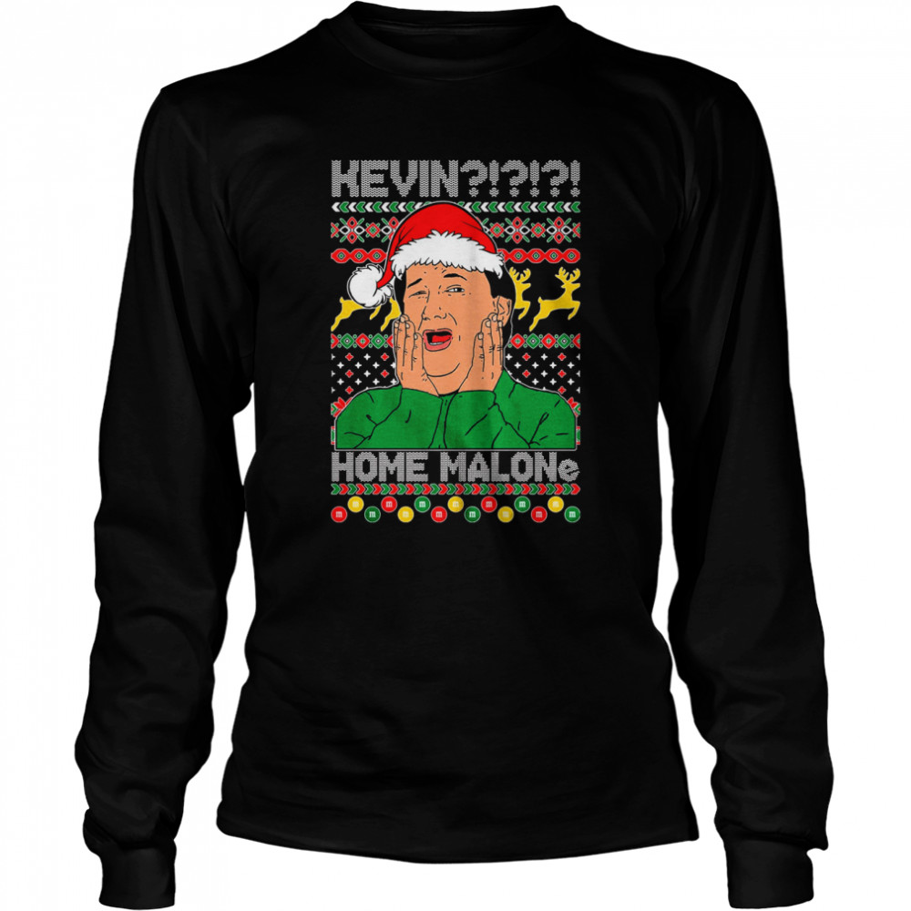Kevin Home Malone Funny Office Show Inspired The Santa Party Shirt Long Sleeved T-Shirt