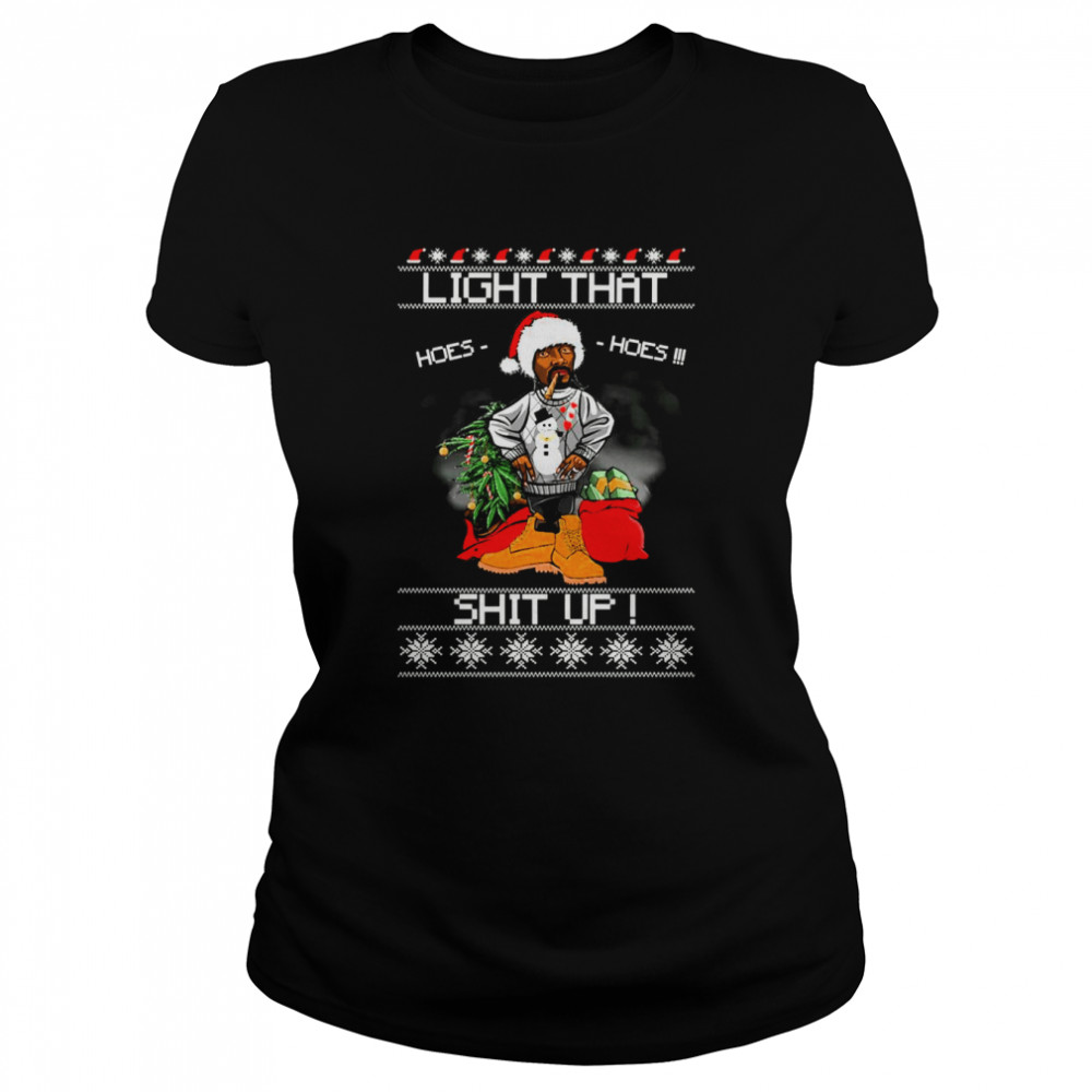 Light That Shit Up Snoop Dogg Christmas Shirt Classic Womens T Shirt