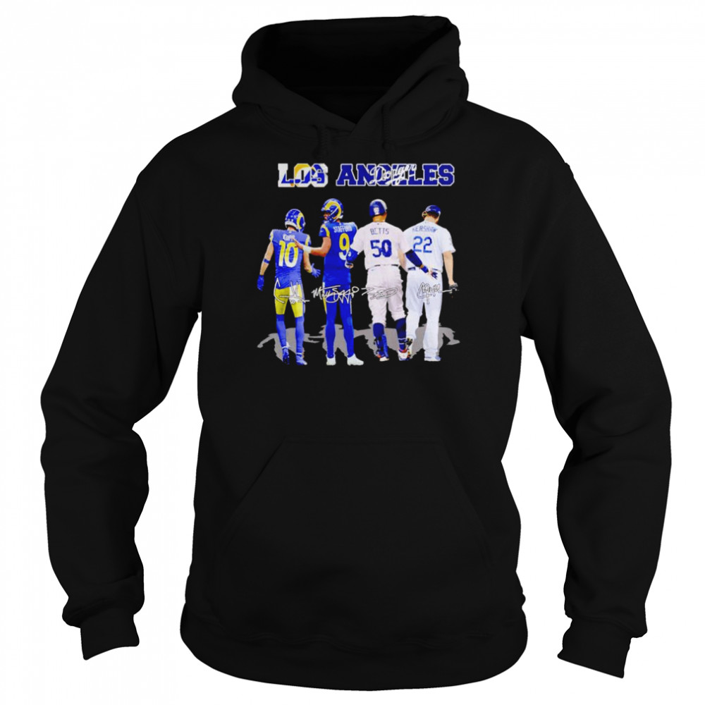 Los Angeles Best Players Kurr Stafford Betts And Kershaw Signatures Shirt Unisex Hoodie