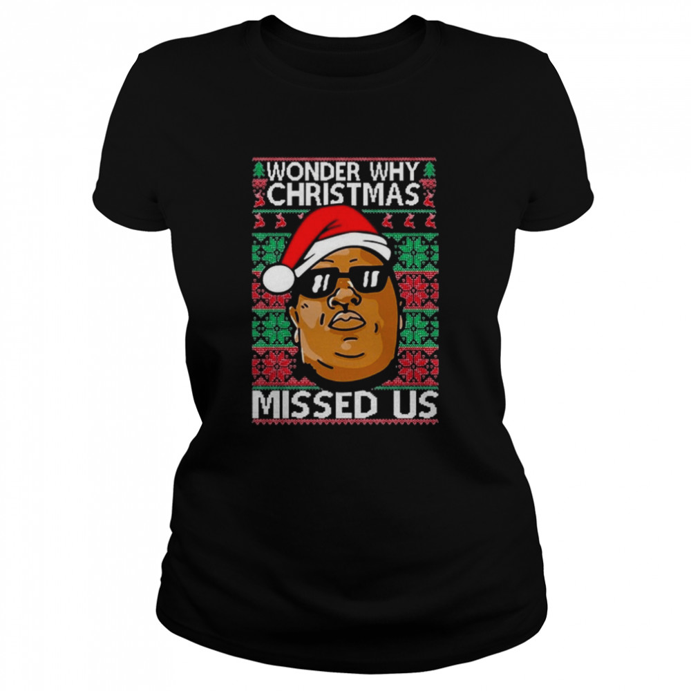 Notorious Big Wonder Why Missed Us Funny Biggie Inspired Santa Hat Party Shirt Classic Womens T Shirt