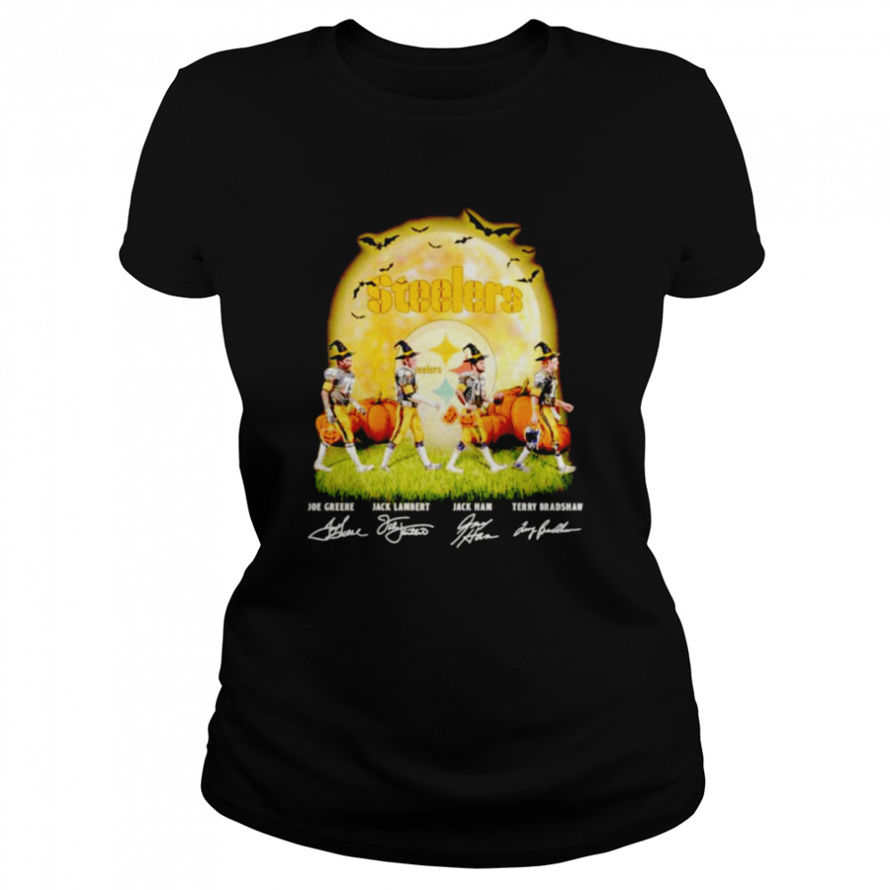 Pittsburgh Steelers Joe Greene Jack Lambert Jack Ham Terry Bradshaw Signatures Halloween Shirt Classic Women'S T-Shirt