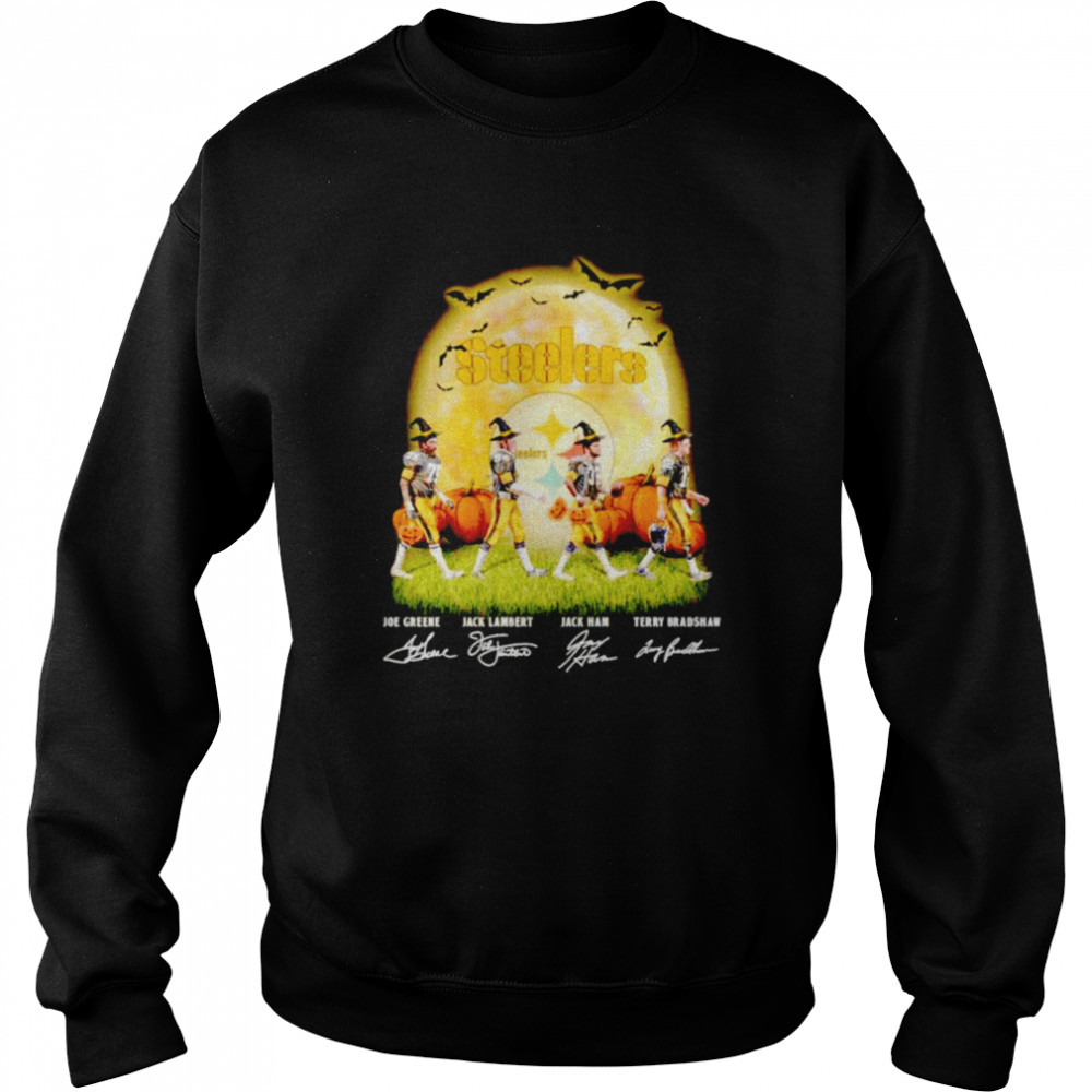 Pittsburgh Steelers Joe Greene Jack Lambert Jack Ham Terry Bradshaw Signatures Halloween Shirt Unisex Sweatshirt