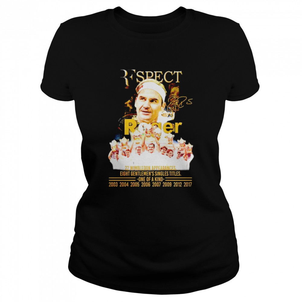 Roger Federer 22 Wimbledon Appearances One Of A Kind Shirt Classic Womens T Shirt