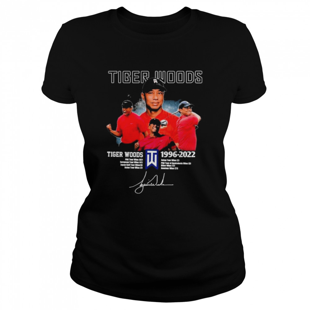 Tiger Woods All Time 1996 2022 Signature Shirt Classic Womens T Shirt