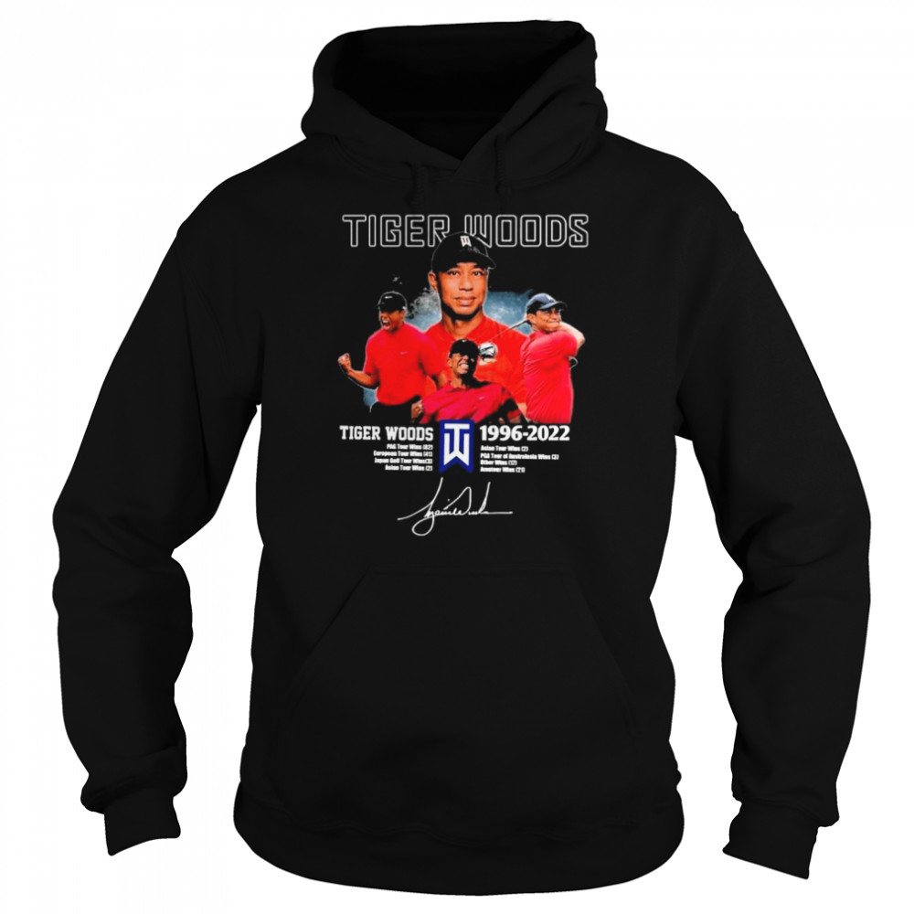 Tiger Woods All Time 1996-2022 Signature Shirt Unisex Hoodie