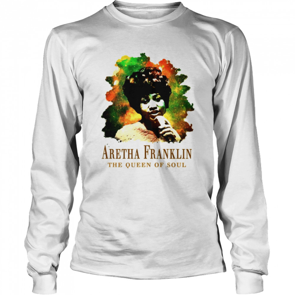 Vintage Design Aretha Franklinthe Queen Of Soul Shirt Long Sleeved T Shirt