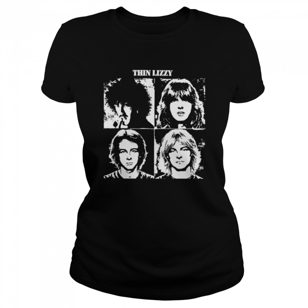 Vintage Thunder And Lightning Thin Lizzy 70S Shirt Classic Womens T Shirt