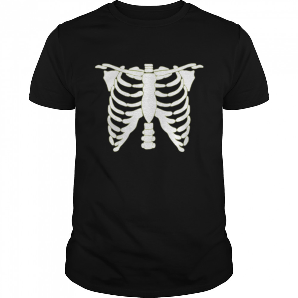 Glowing Skeleton Rib Cage Cool Halloween Costume Tshirt