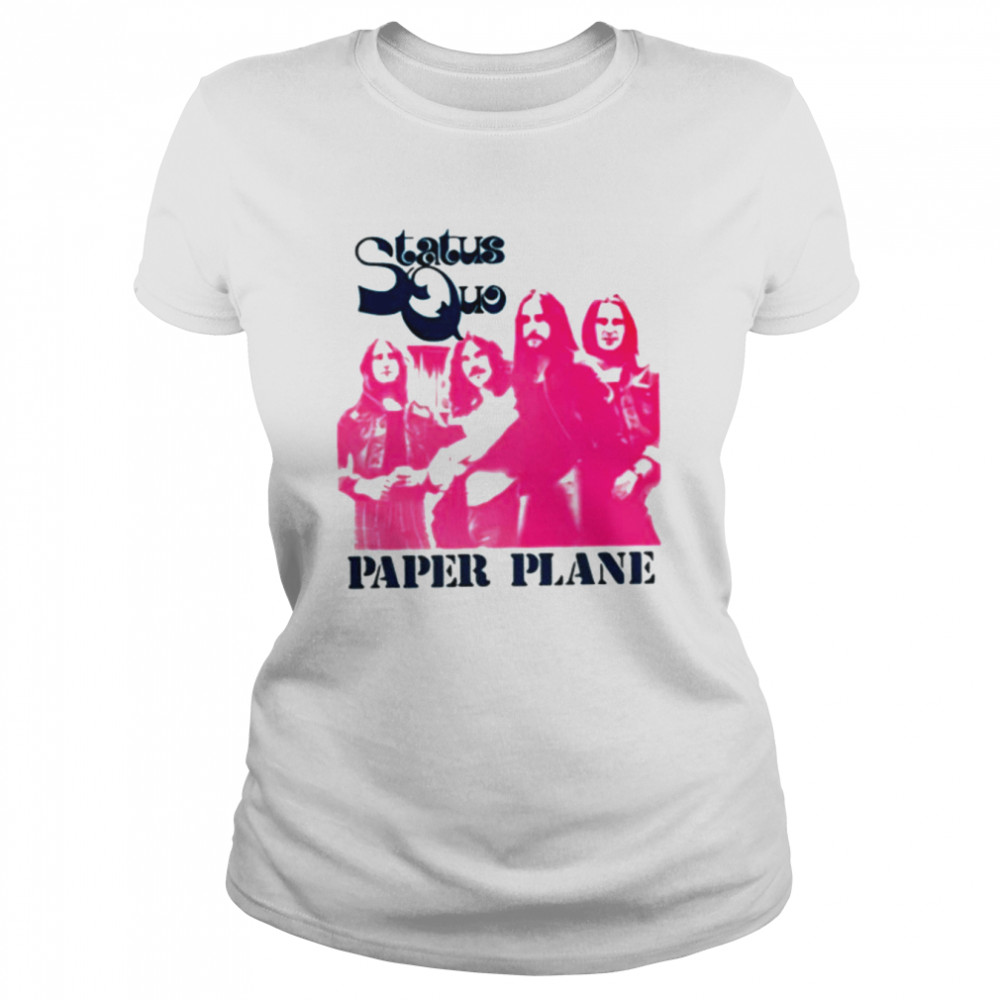 Pink Design Status Quo Paper Plane Shirt Classic Women'S T-Shirt