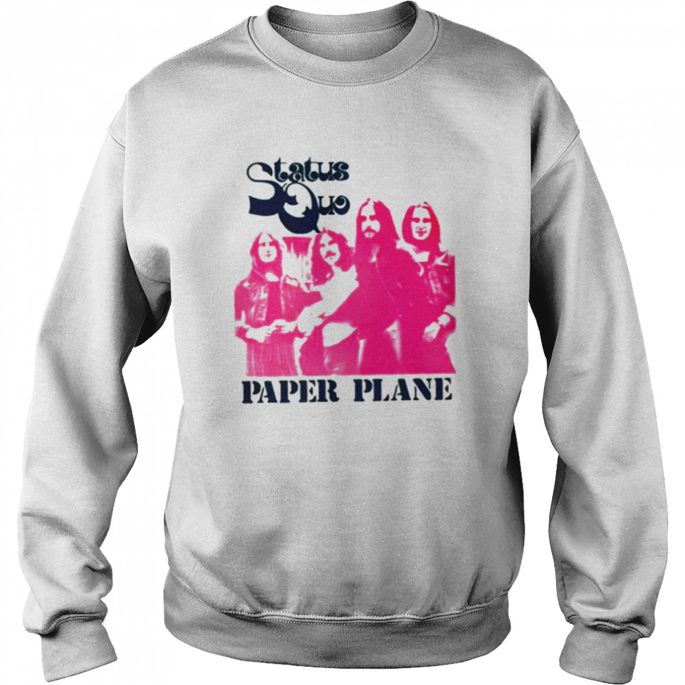 Pink Design Status Quo Paper Plane Shirt Unisex Sweatshirt