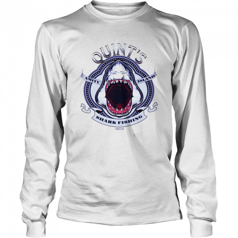 Quint`s Shark Fishing Jaws Movie Shirt Long Sleeved T-Shirt