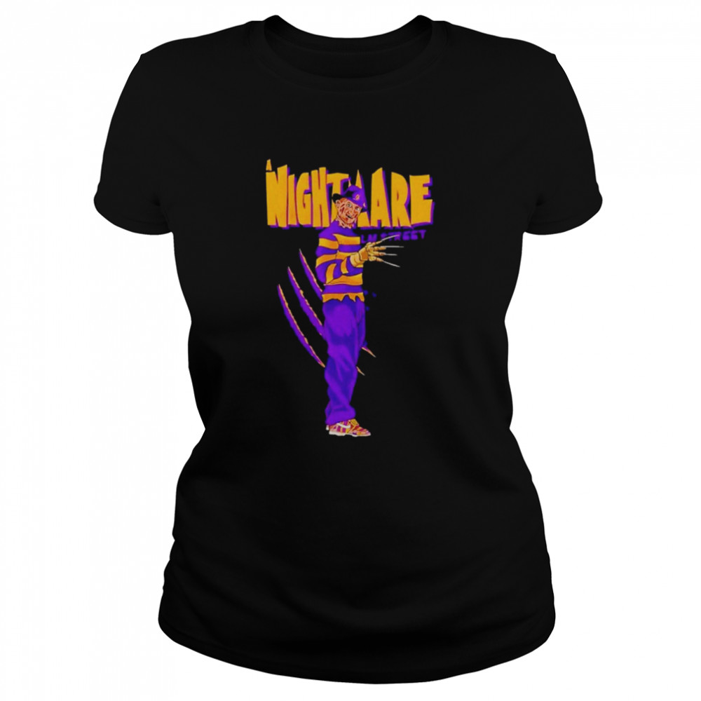 A Nightmare On Elm Street Freddy Krueger Los Angeles Lakers Halloween  Classic Women'S T-Shirt