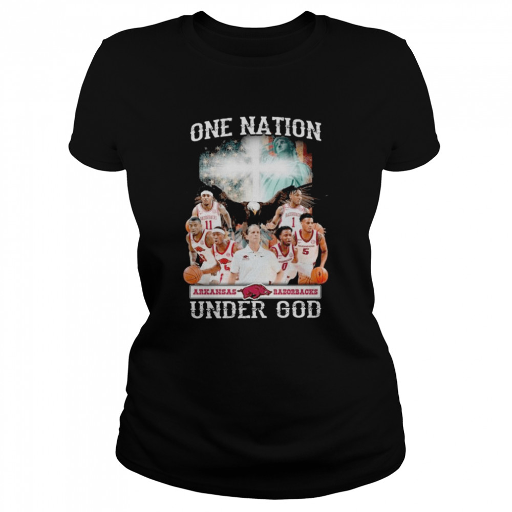 Arkansas Razorbacks One Nation Under God American Flag 2022 Shirt Classic Women'S T-Shirt