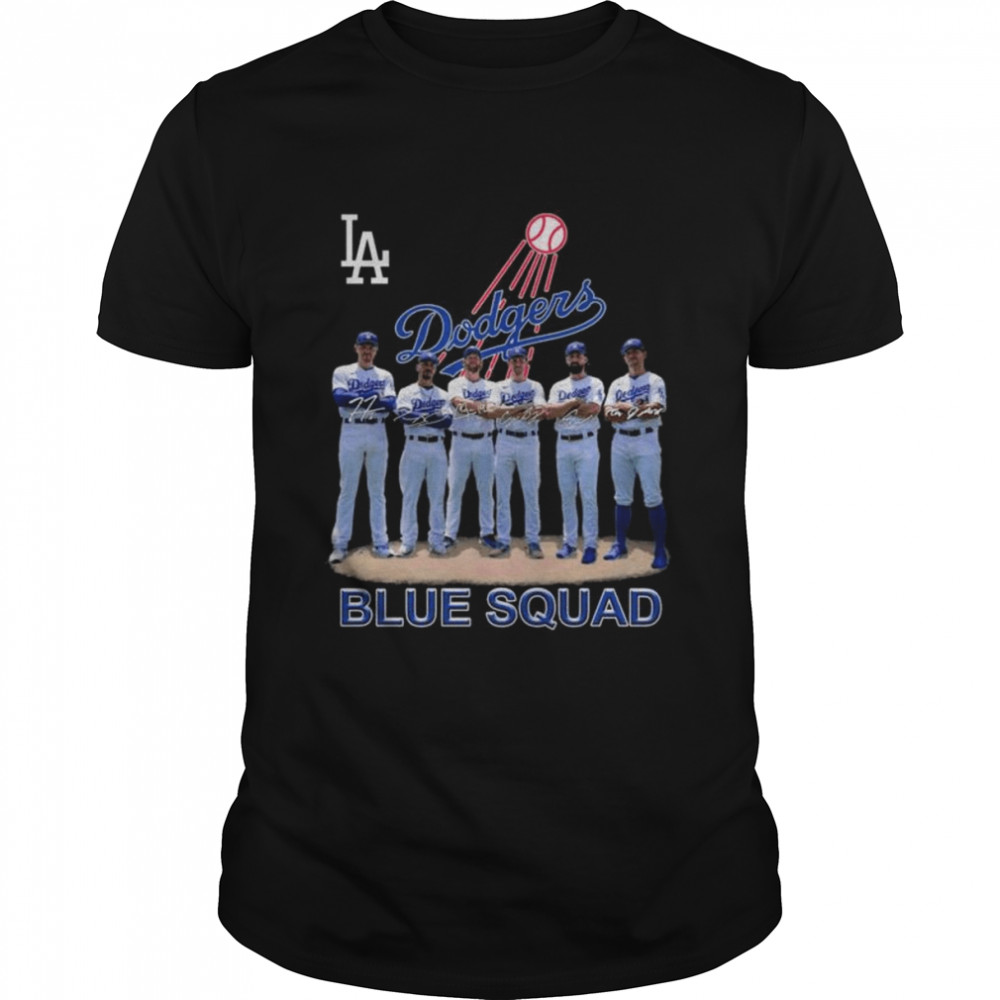 Los Angeles Dodgers blue squad signatures 2022 shirt
