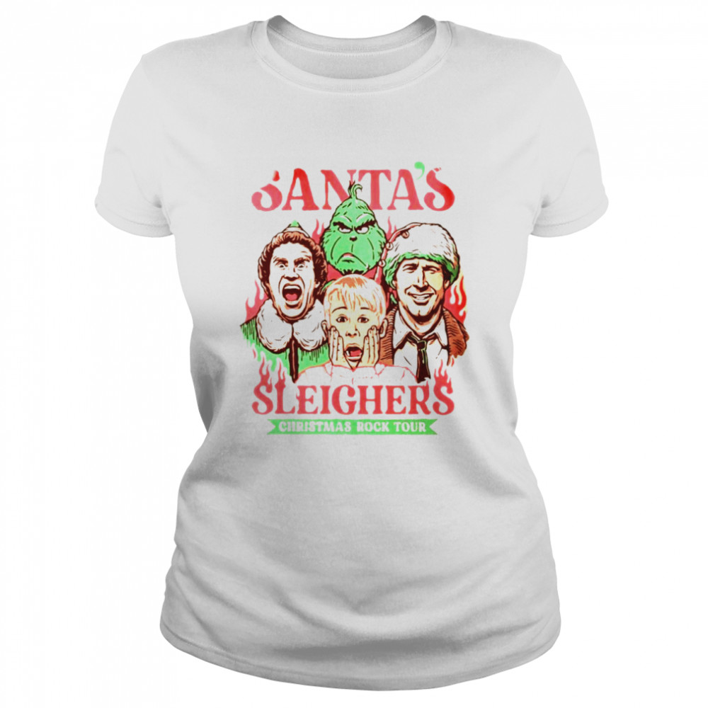 Santa Sleighers Christmas Rock Tour Shirt Classic Women'S T-Shirt