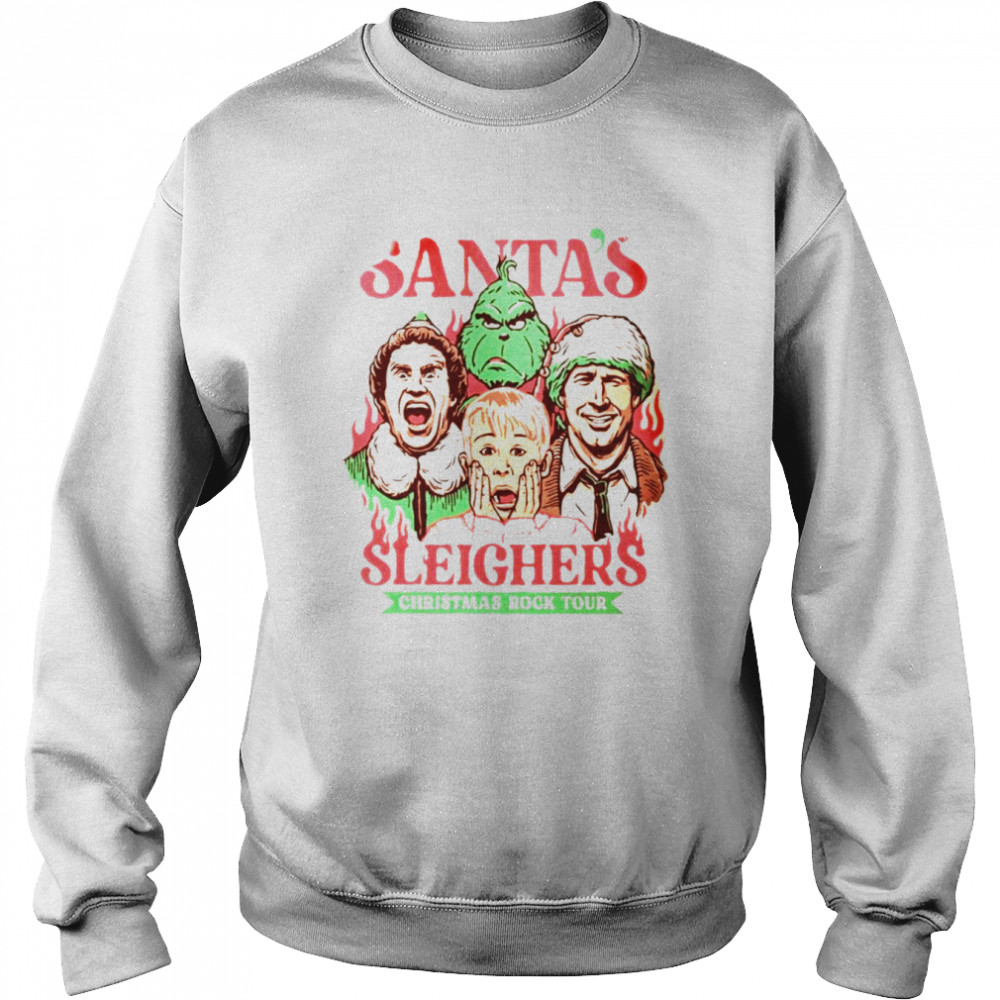 Santa Sleighers Christmas Rock Tour Shirt Unisex Sweatshirt