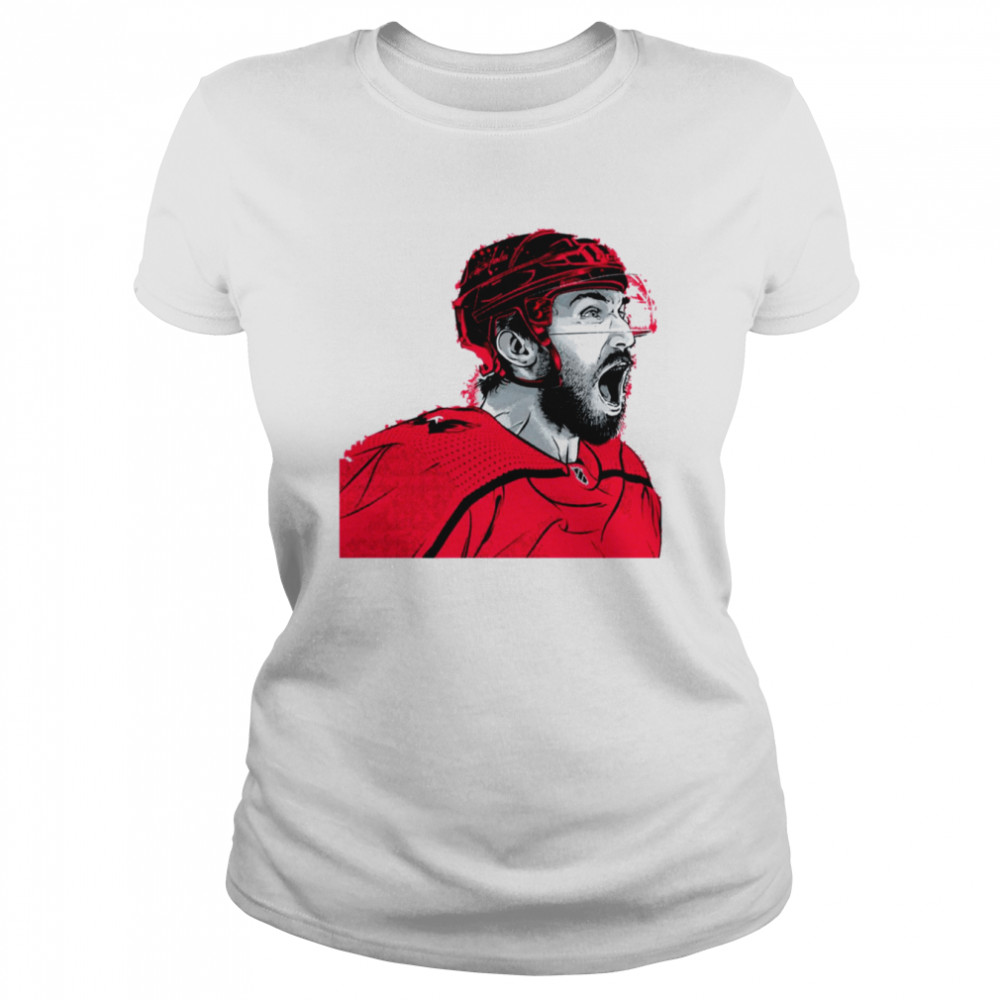 Alex Ovechkin Red Design Ice Hockey Player Shirt Classic Women'S T-Shirt