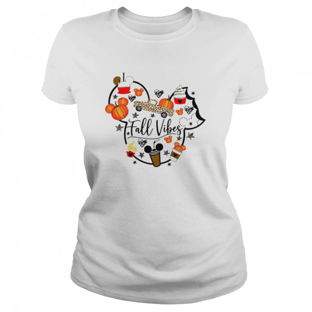 Fall Vibes With Mickey Mouse Thanksgiving T- Classic Women'S T-Shirt