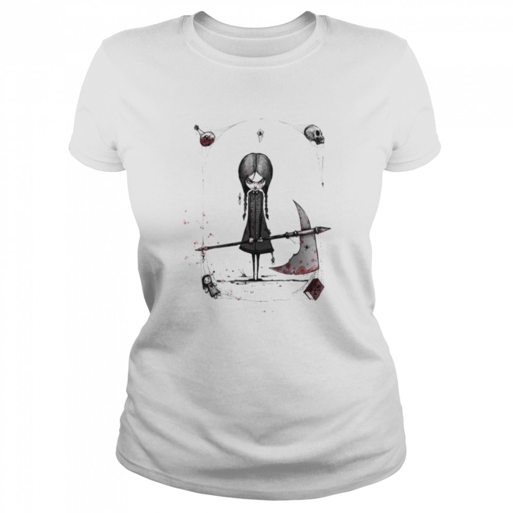 Image Retro Black The Addams Family Shirt Classic Women'S T-Shirt