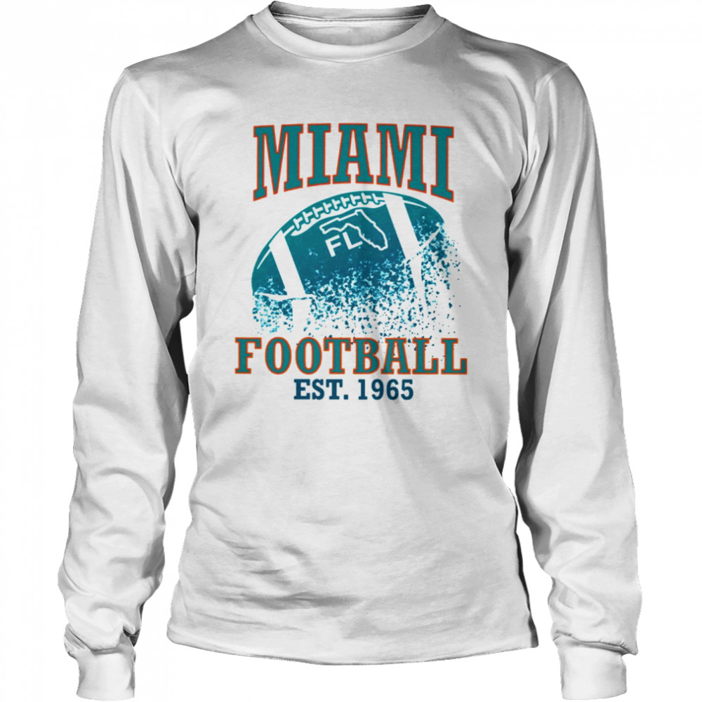 Logo Est 1966 Miami Football Shirt Long Sleeved T-Shirt
