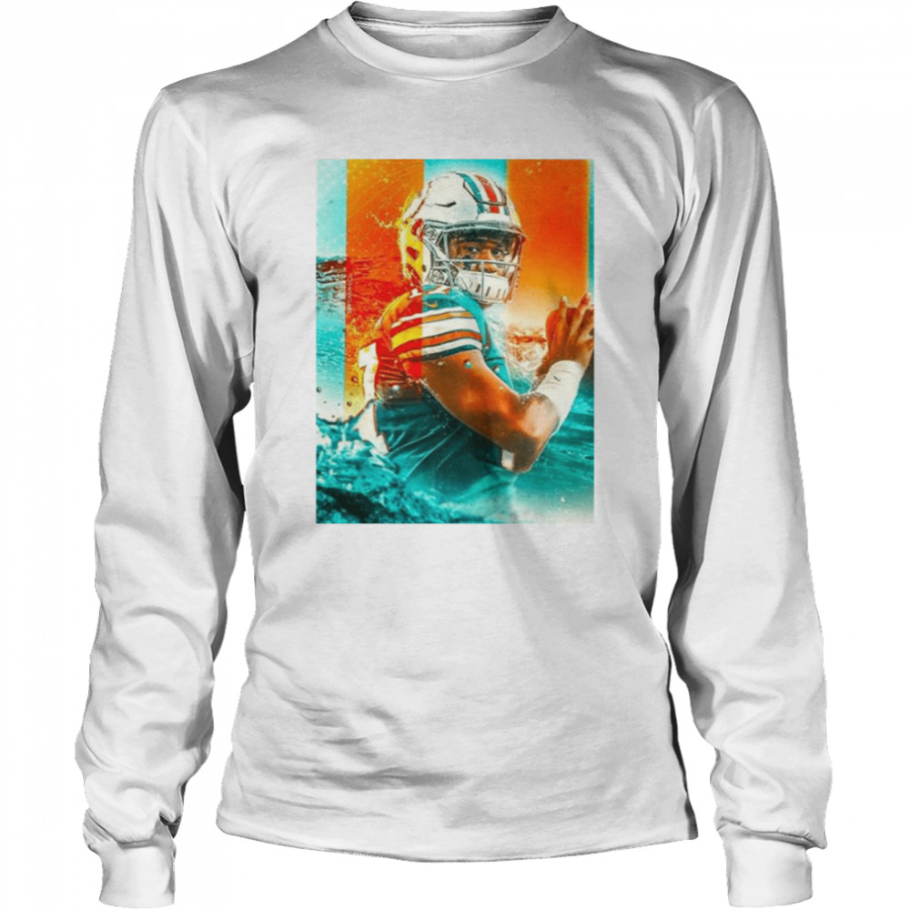 Miami Dolphins Football Tua Tagovailoa Shirt Long Sleeved T-Shirt