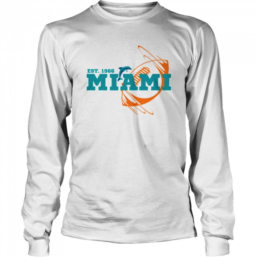 Miami Est 1966 Football Iconic Logo Shirt Long Sleeved T-Shirt