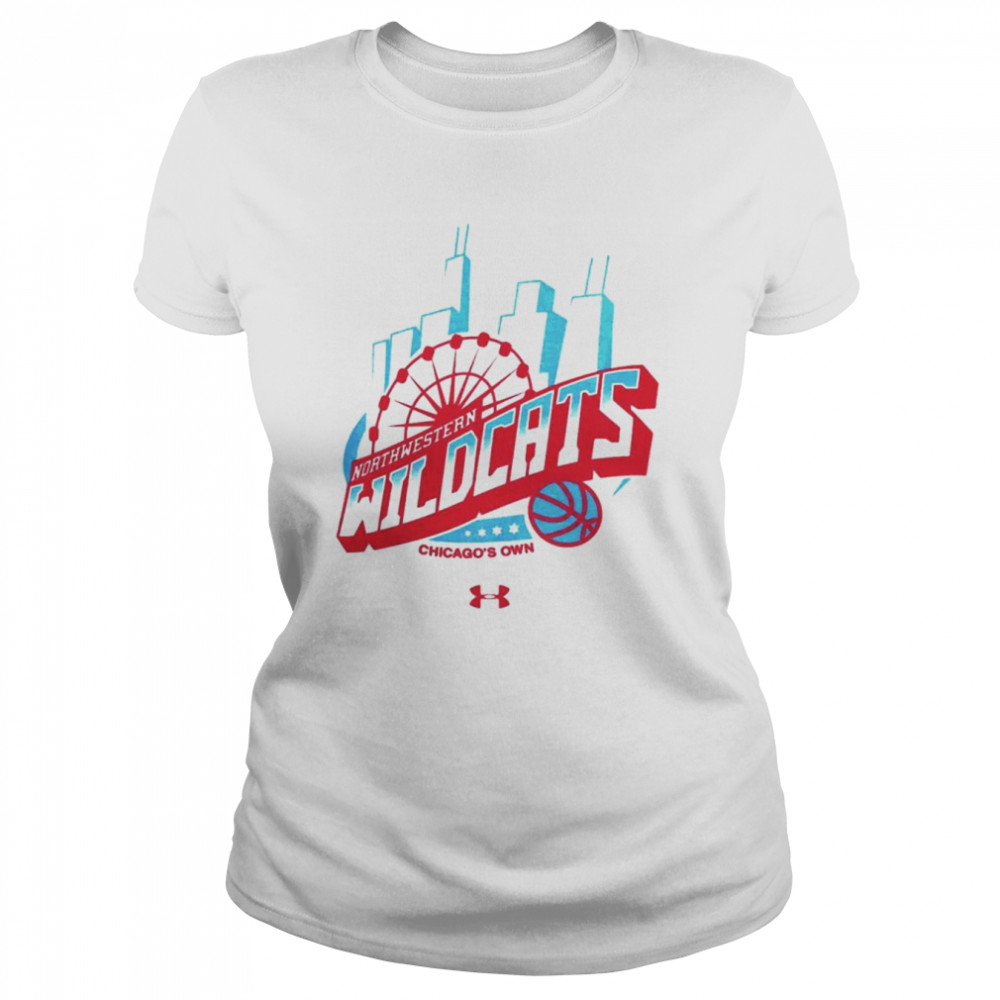 Northwestern Wildcats Under Armour Chicago Cityscape Champion Keough-Naughton T-Shirt Classic Women'S T-Shirt