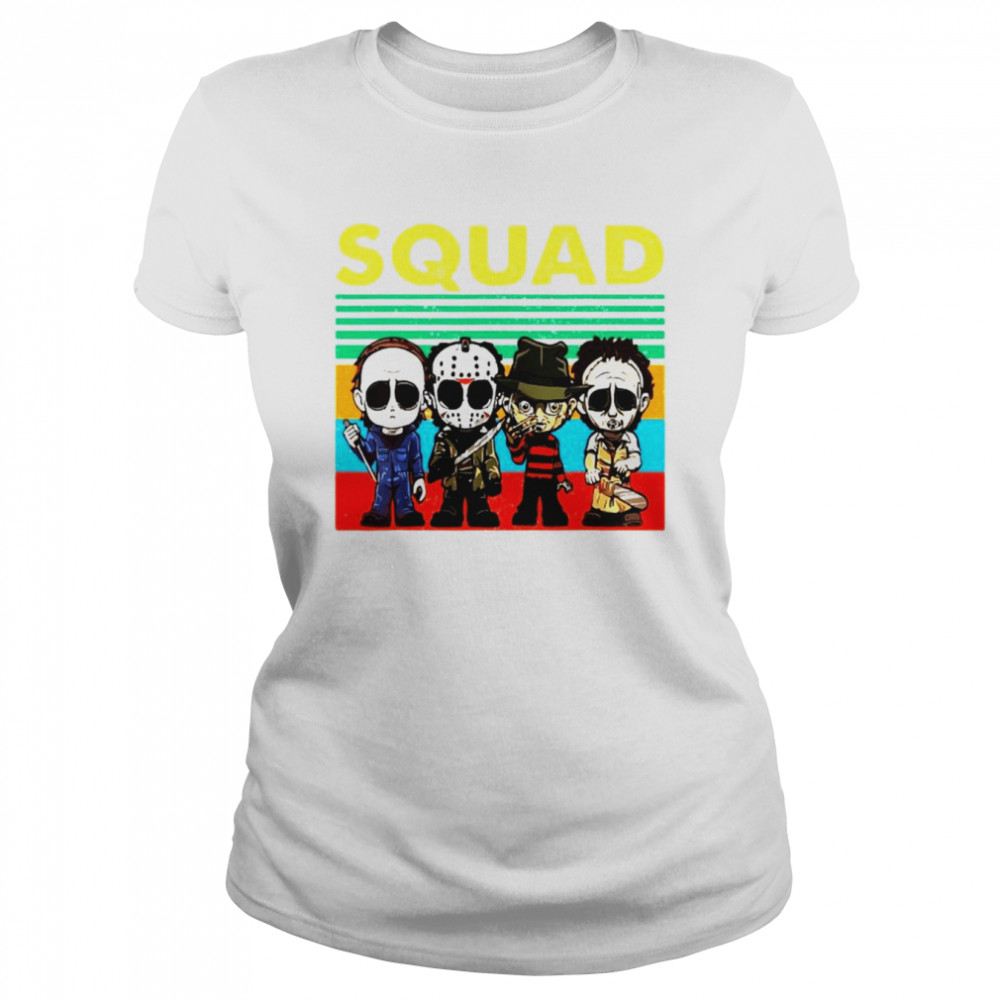 Squad Horror Character Horror Movies Fan Lover Halloween Shirt Classic Women'S T-Shirt