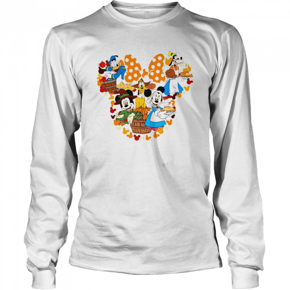 Unique Mickey Mouse Characters Welcome Thanksgiving Mickey Mouse Thanksgiving T- Long Sleeved T-Shirt