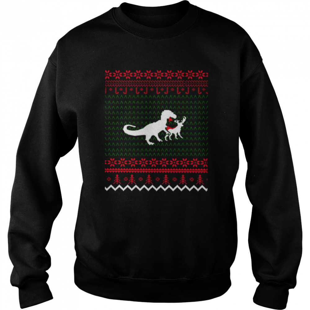 Ugly T-Rex Christmas Shirt Unisex Sweatshirt