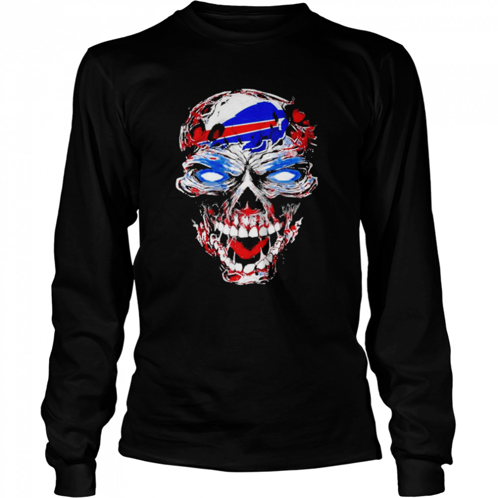 Buffalo Bills 48 Skull Shirt Long Sleeved T-Shirt
