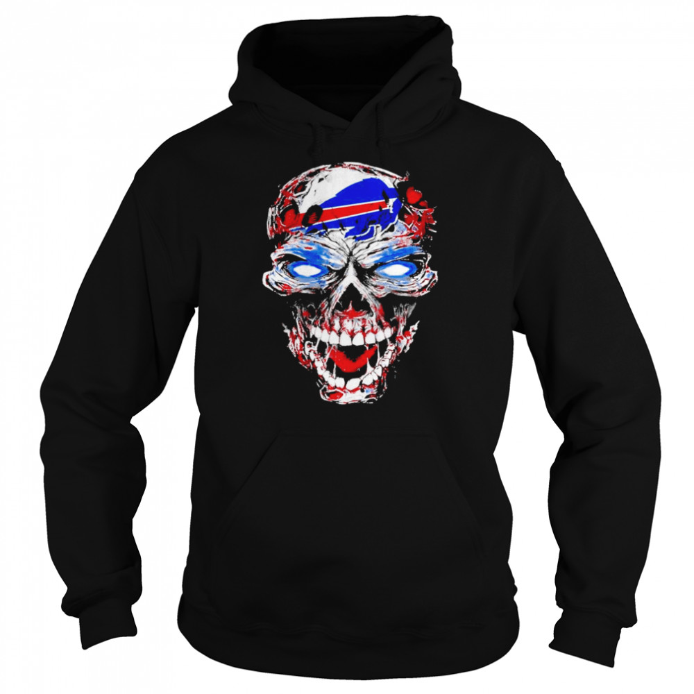 Buffalo Bills 48 Skull Shirt 4 Buffalo Bills 48 Skull Shirt Unisex Hoodie