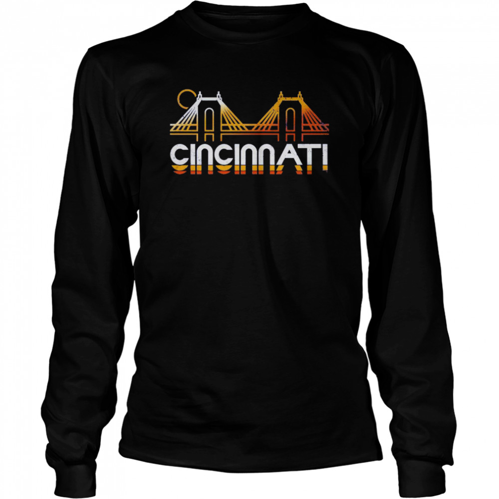 Cincinnati Roebling Bridge Vintage Tourist Version Shirt Long Sleeved T-Shirt