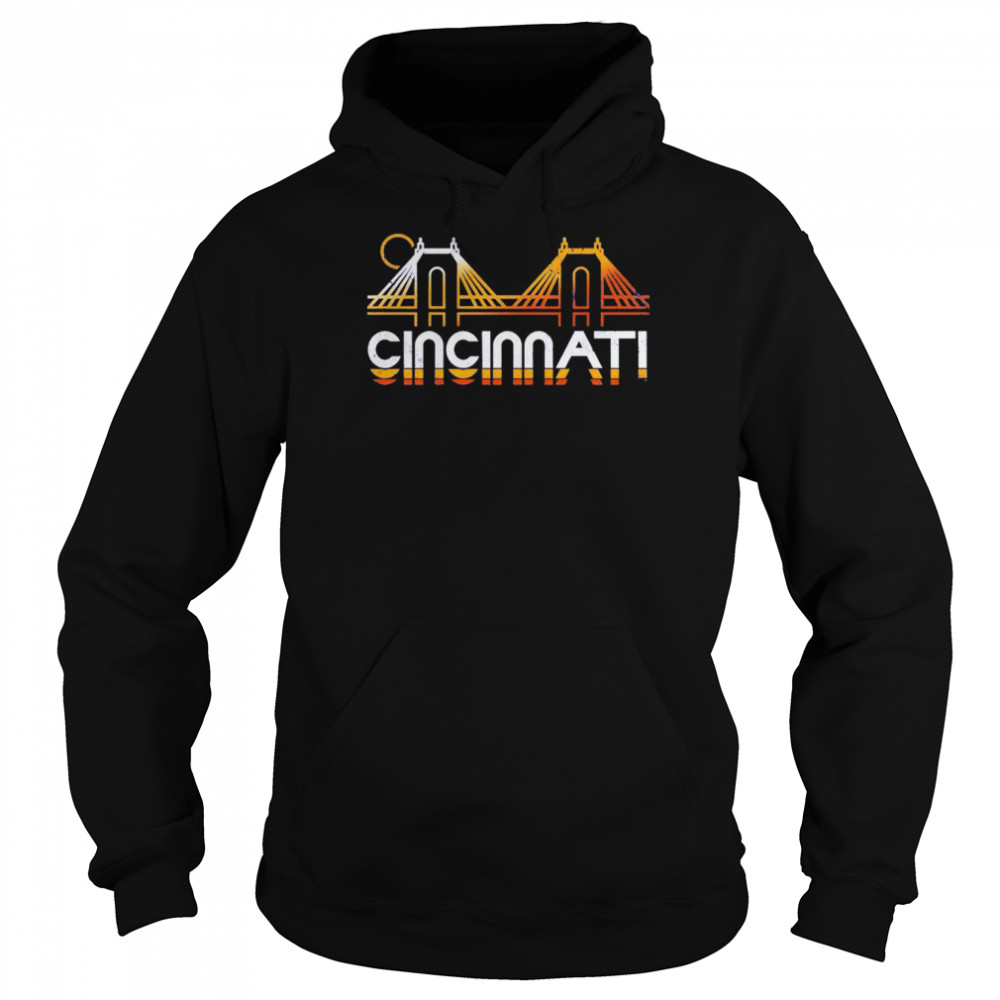Cincinnati Roebling Bridge Vintage Tourist Version Shirt 4 Cincinnati Roebling Bridge Vintage Tourist Version Shirt Unisex Hoodie