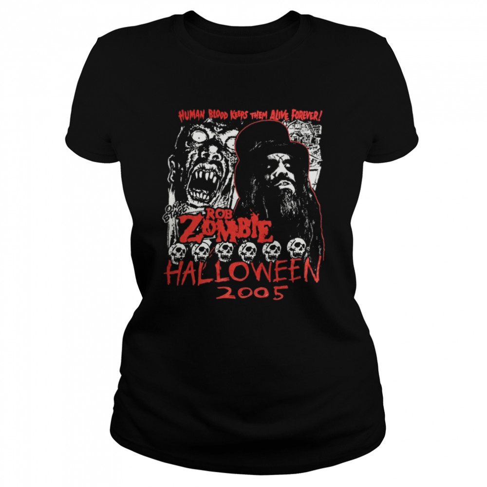 Rob Zombie Halloween Horror Movie Band Black Metal Rock Shirt Classic Women'S T-Shirt