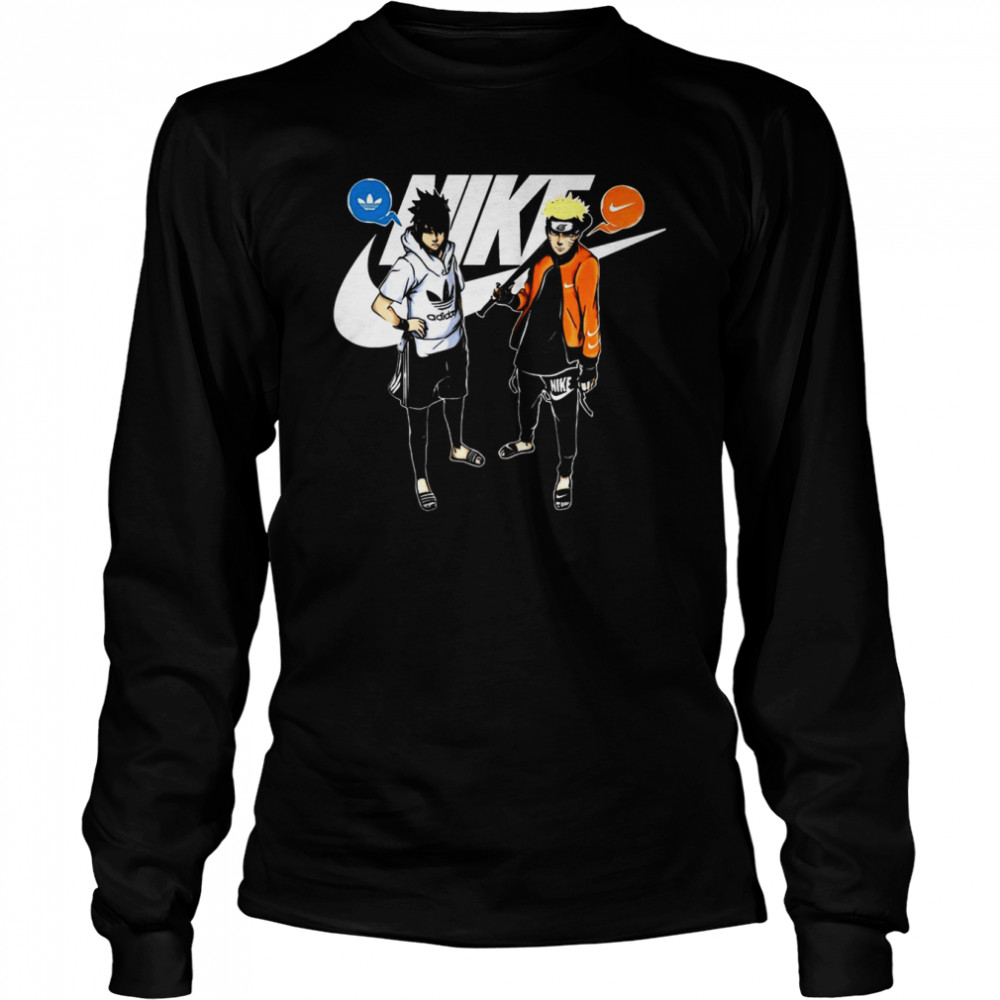 Sasuke Adidas And Naruto Nike New Design Shirt Long Sleeved T-Shirt