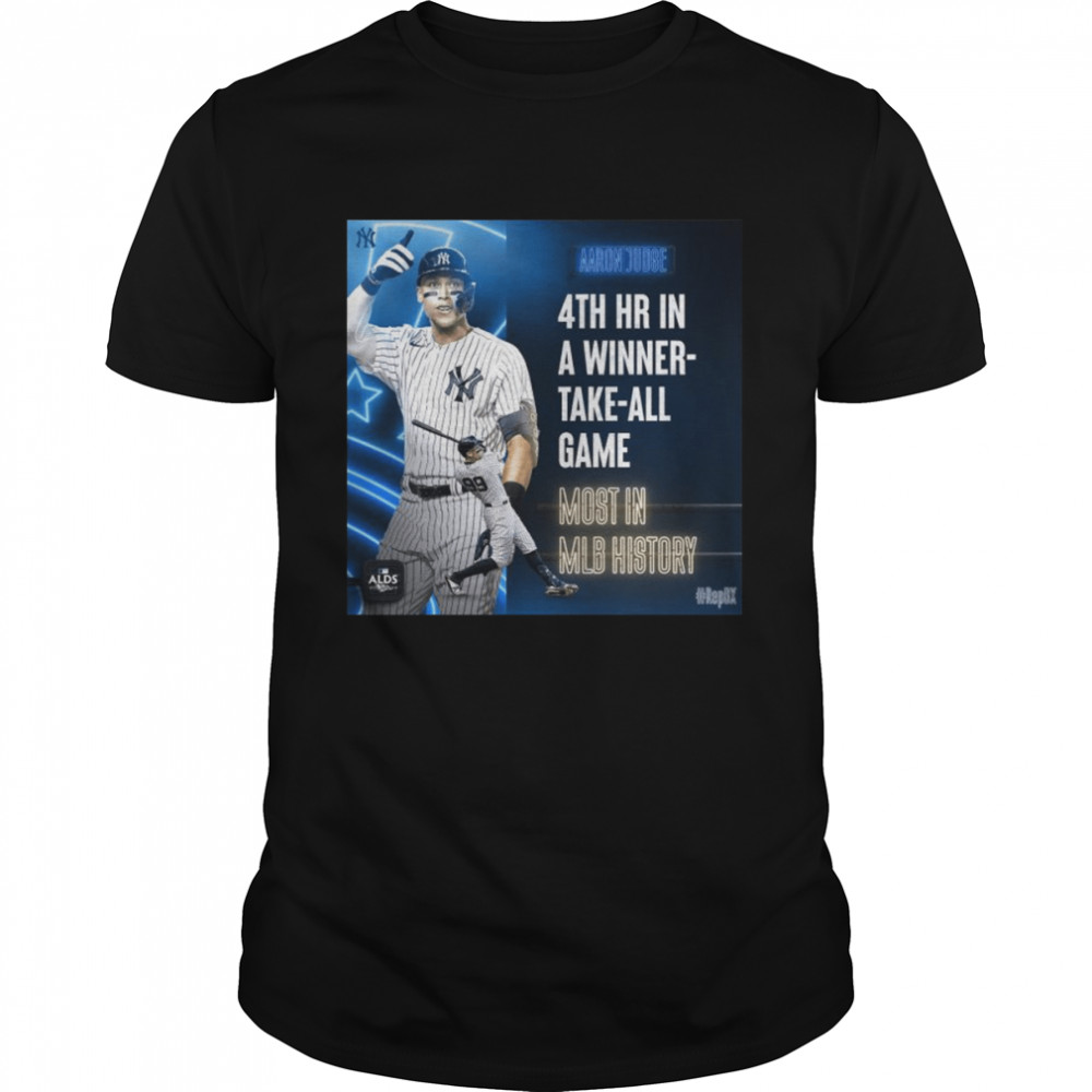 Aaron Judge 4th Hr in a winner take all game Most in MLB history ALDS shirt