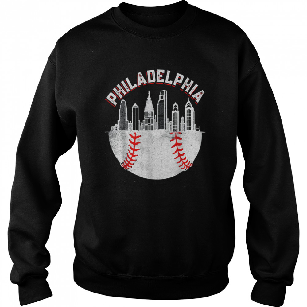 Vintage Philadelphia Baseball Skyline Retro Philly Cityscap  Unisex Sweatshirt