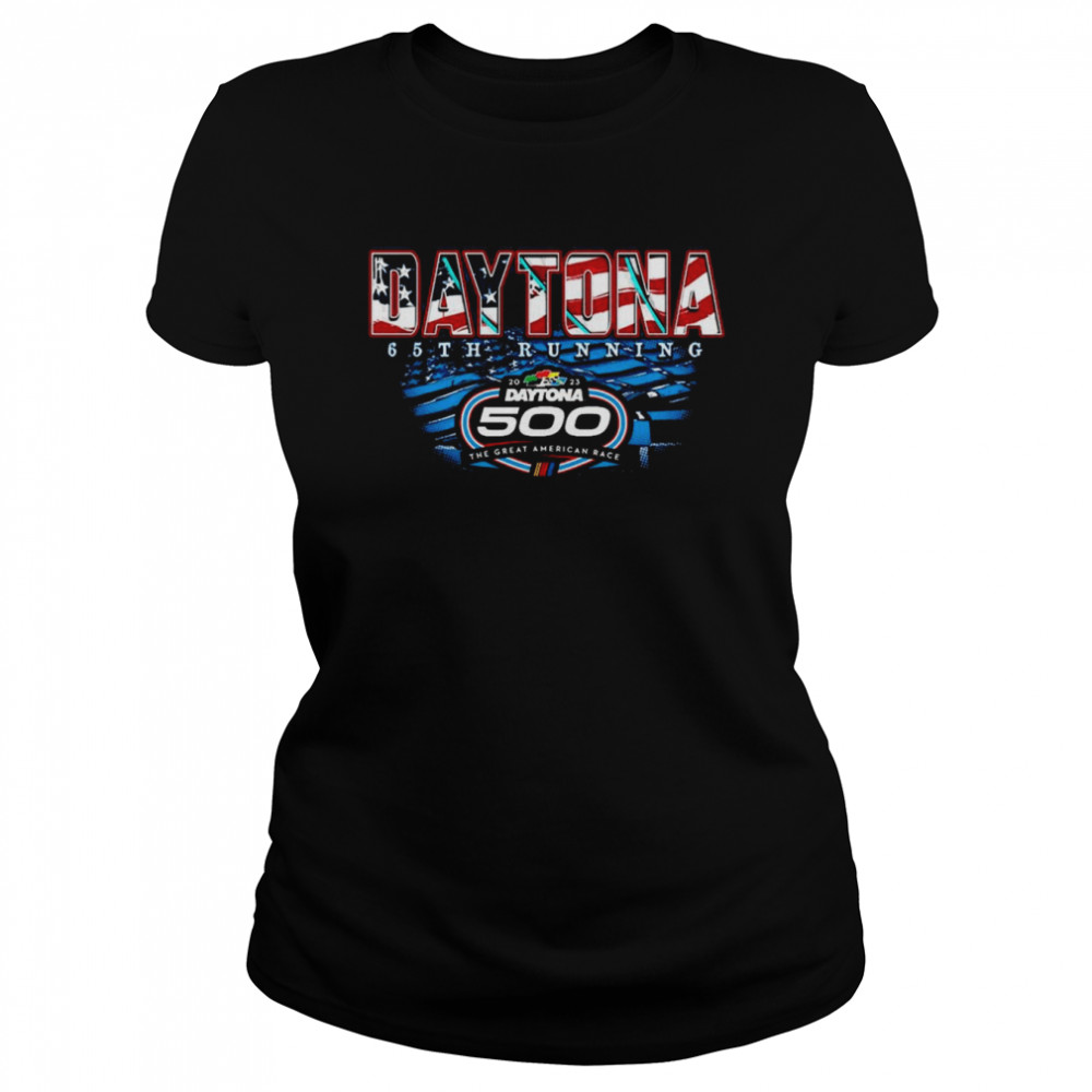2023 Daytona 500 Checkered Flag Two Spot Knit Patriotic Eagle  Classic Women's T-shirt