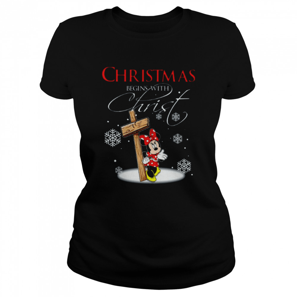 Disney Santa Minnie Mouse Christmas T- Classic Women's T-shirt