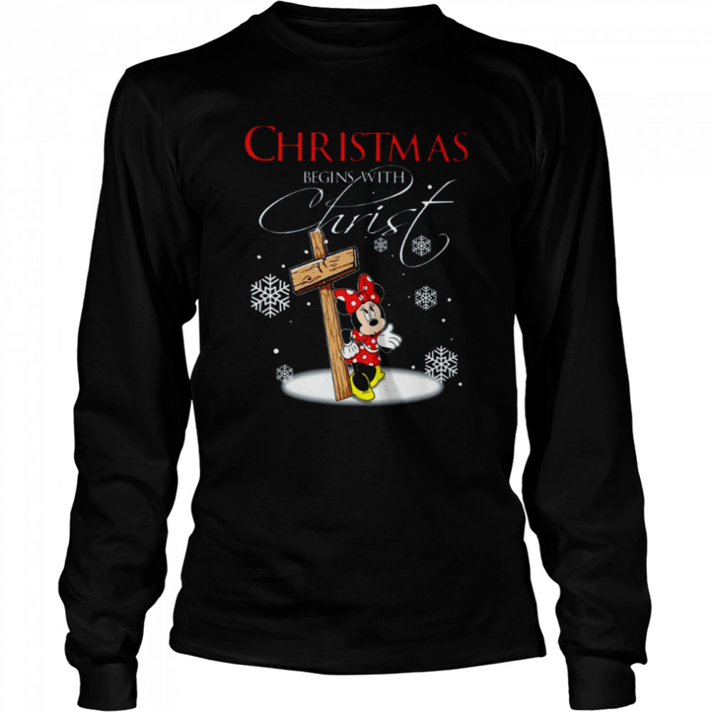 Disney Santa Minnie Mouse Christmas T- Long Sleeved T-shirt